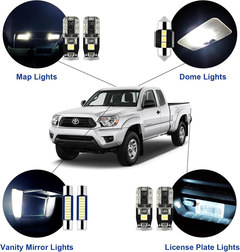 EASY EAGLE Super Bright 6000K White LED Interior Lights Bulbs - for Toyota Tacoma 2016 2017 2018 2019 2020 2021 2022 Accessories - Kit Package Include 9 LED Lights+ Install Tool - Image 3